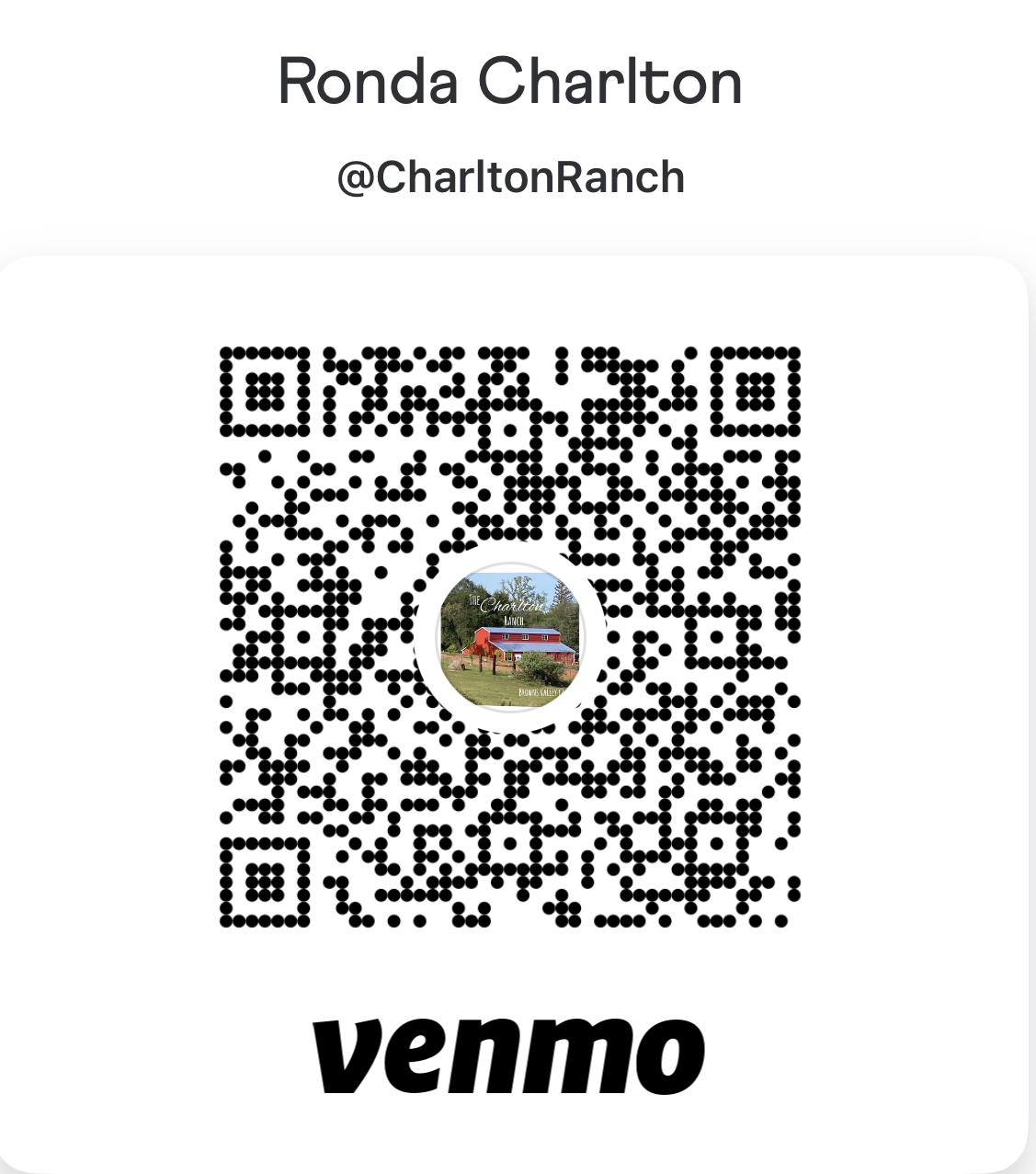 Charlton Ranch Venmo QR